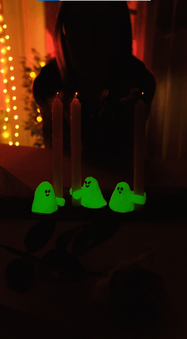 Bricolage d'Halloween | Bougeoir en pâte à modeler phosphorescente