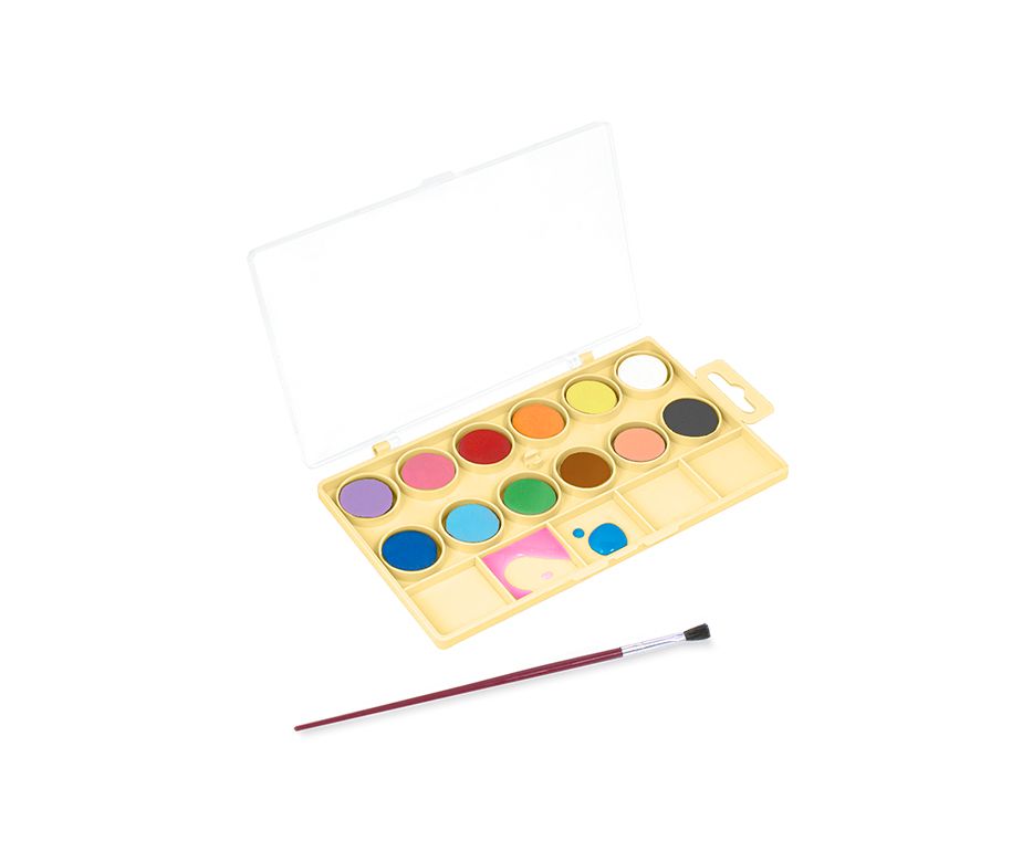 Kit Aquarelle Jovi 12 Godets 22 Mm – Palette Brillante Avec Pinceau, Dès 3 Ans