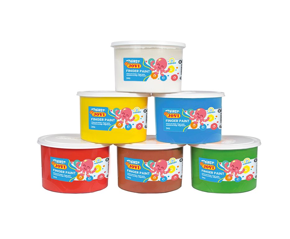MY FIRST Peinture à doigts Boîte de 6 pots de 500 ml peinture à doigts couleurs assorties