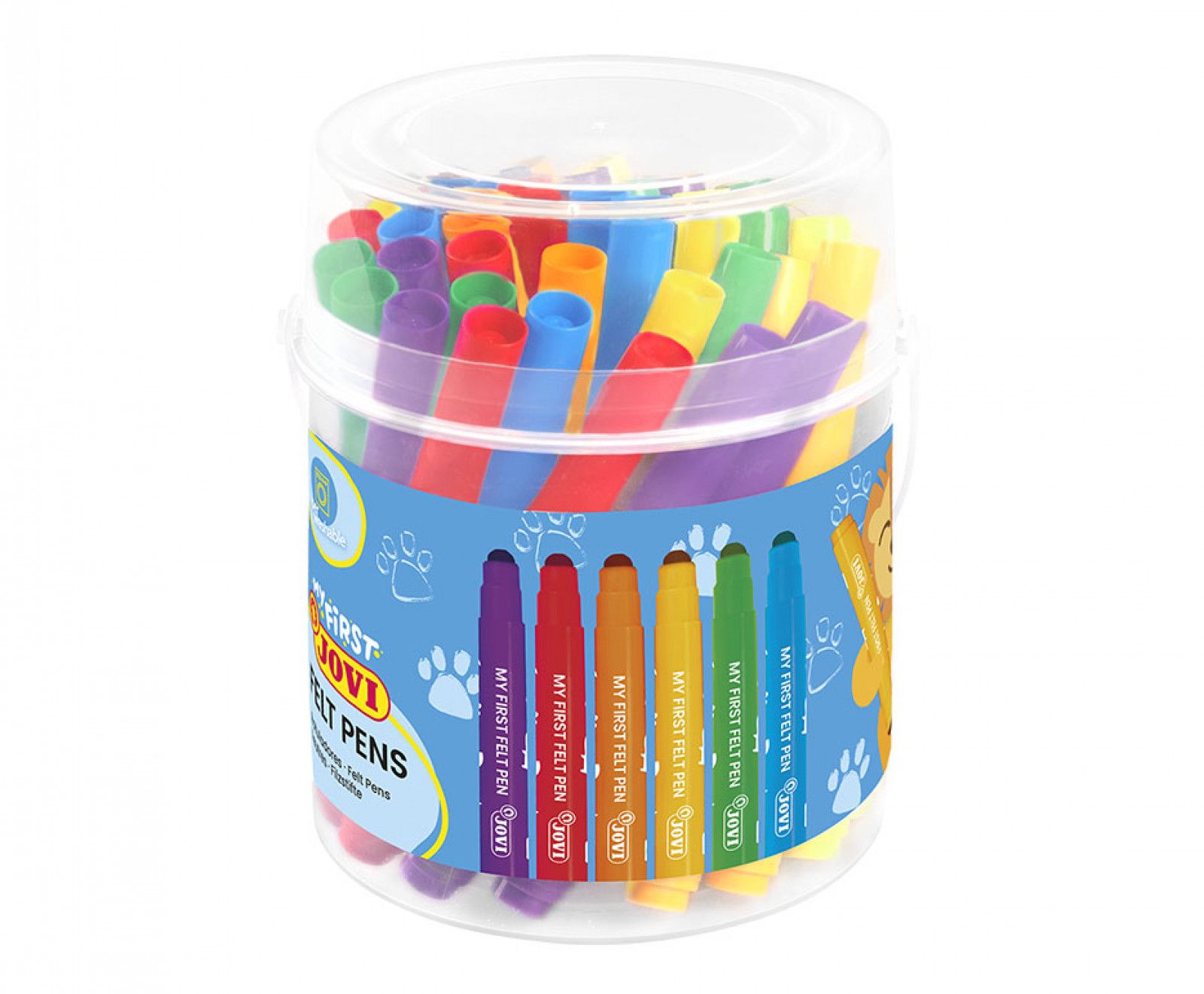JOVI MY FIRST Filzstifte – 36 Stück, Superwaschbar, Dicke Runde Spitze 7,5 Mm, 6 Farben, Für Kleinkinder