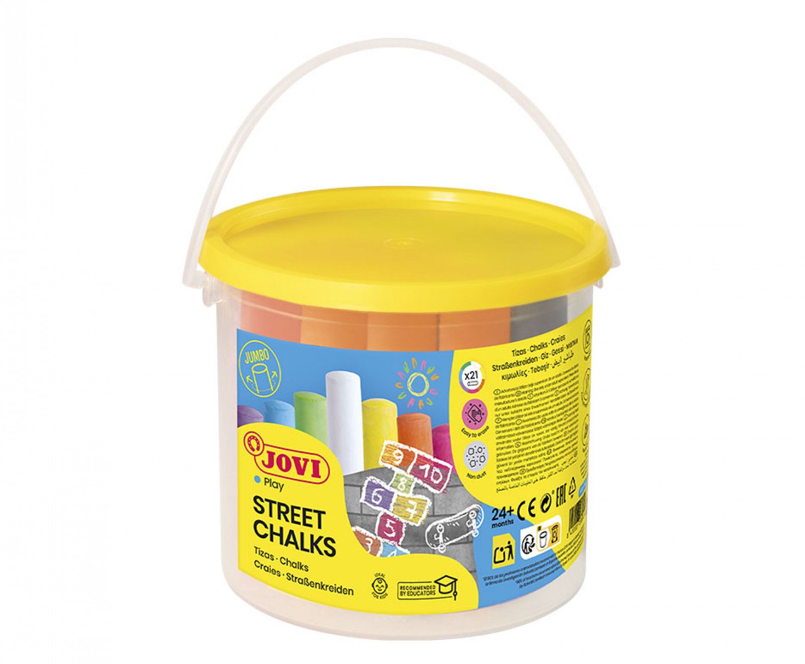 Jovi Jumbo-Straßenkreide (3 Stück, Weiß) – Waschbare Riesenkreide Für Asphalt, Spielplatz & Co. – Perfekt Für Outdoor-Kunst